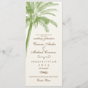 Vintage Palm Tree - Convite para Casamento Longo