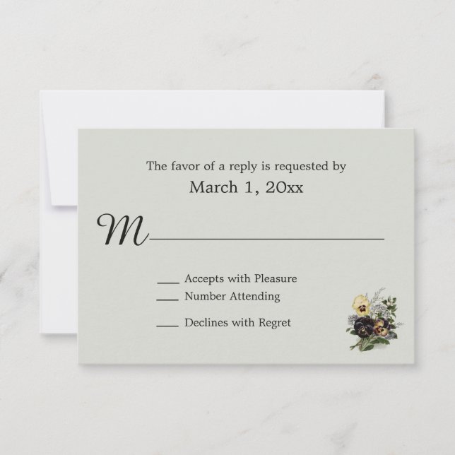 Vintage Pansies RSVP (Frente)