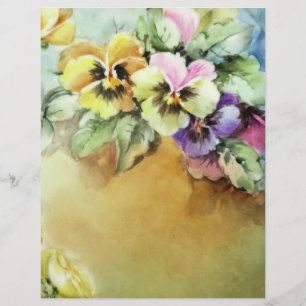 Vintage Pansy Pansy Floral Art Paper