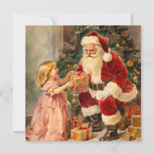 Vintage Papais noeis e Cartão de Natal para Crianç