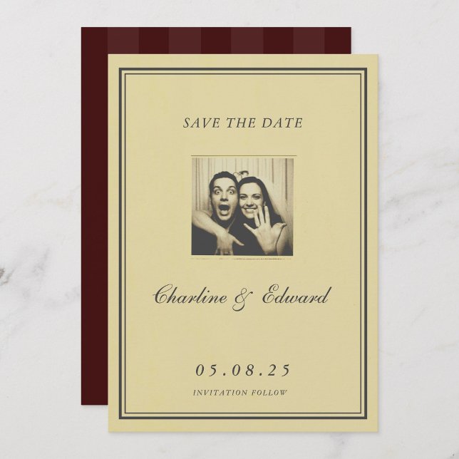 Vintage Paper Nostalgic Photoautomat Save the Date (Criador carregado)