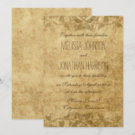 Vintage paper Vines Typografia Convite para Casame