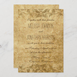 Vintage paper Vines Typografia Convite para Casame