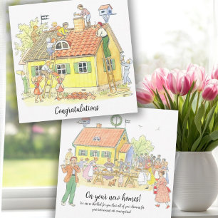 Vintage Parabéns em sua nova casa