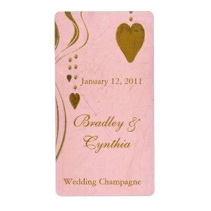 Vintage parece cor-de-rosa e Dourada etiqueta de v