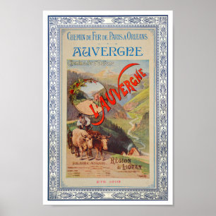 VINTAGE PARIS AUVERGNE FRANCE IMPRESSÃO