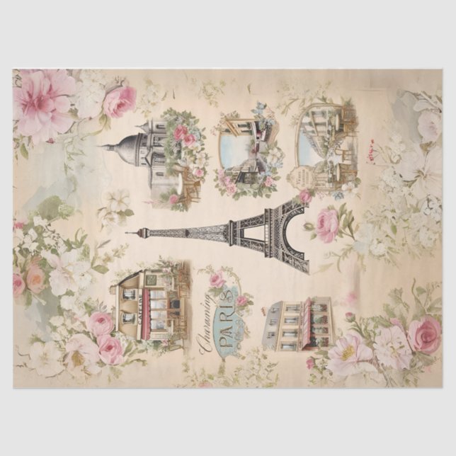 Vintage Paris Decoupage Papel Tecidual (Frente )