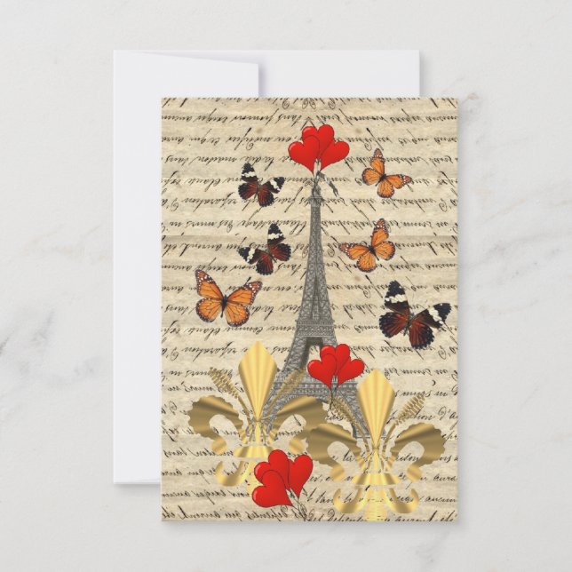 Vintage Paris e borboletas (Frente)