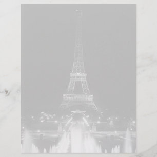 Vintage Paris Fontain Tower Eiffel noite