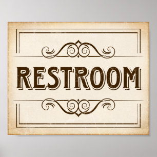 Vintage Party RESTROOM - Impressão