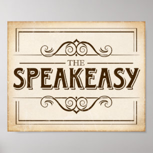Vintage Party - Sinal de SPEAKEASY - Impressão