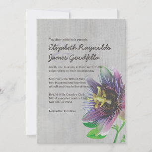 Vintage Passion Flowers Convites de Casamento
