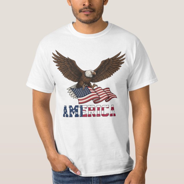 Vintage Patriotic Eagle T-Shirt (Frente)