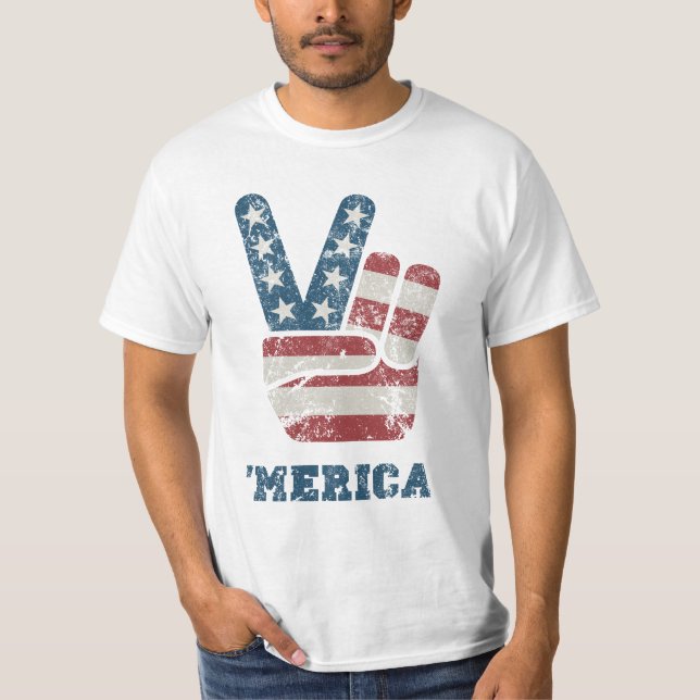 Vintage Peace 'Merica T-Shirt (Frente)