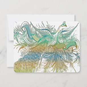 Vintage Peacock Birds Resposta de Casamento