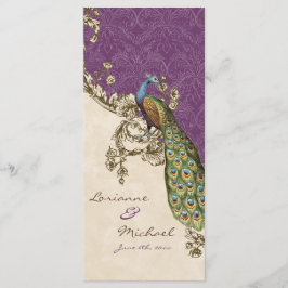 Vintage Peacock & Etchings Convite De Casamento