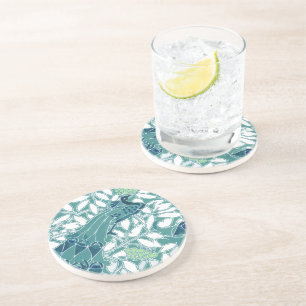 Vintage Peacock Porta copos