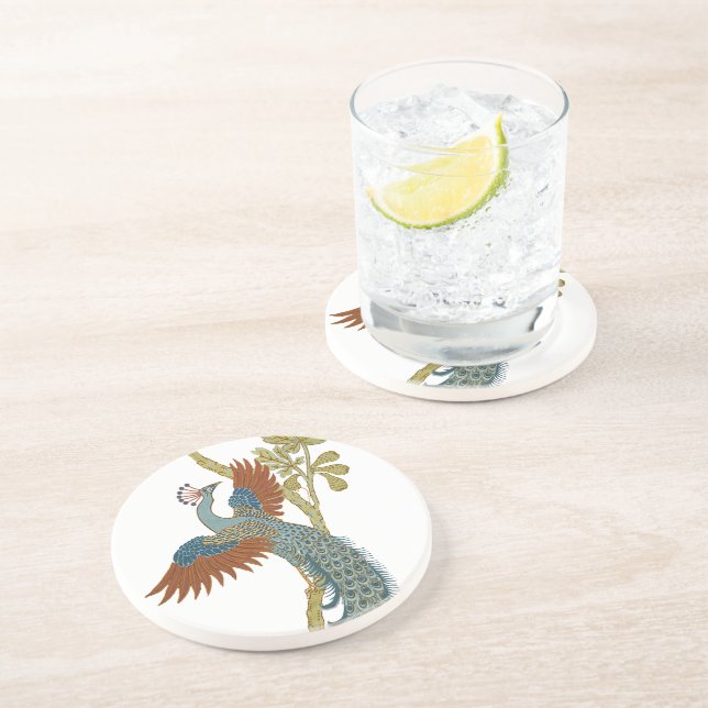 Vintage Peacock Porta copos (Lateral)