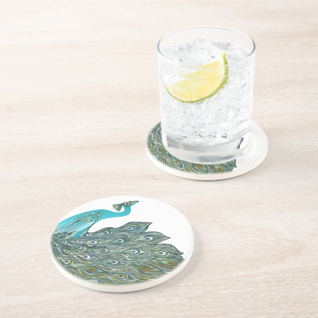 Vintage Peacock Porta copos (Lateral)