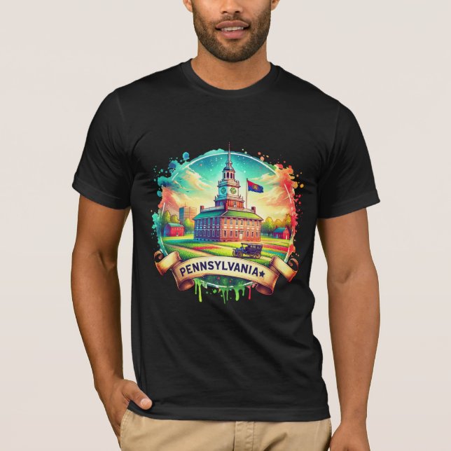 Vintage Pennsylvania Map T-Shirts – Retro us state (Frente)