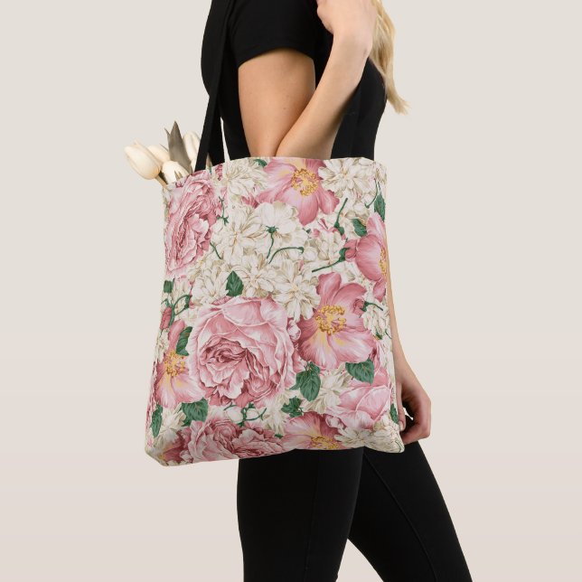 Vintage Peonies e Hydrangeas - Tote Bag (Close Up)