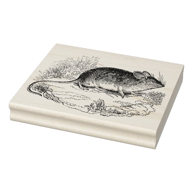 Vintage Pequeno Rato Carimbo Antiquado de Borracha (Carimbo)