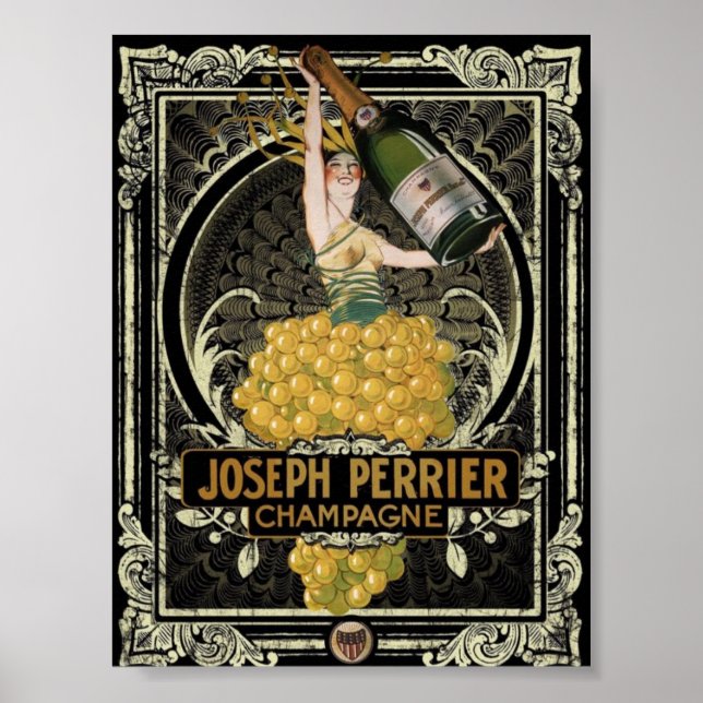 Vintage Perrier Champagne Poster (Frente)