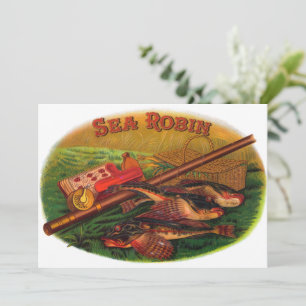 Vintage Pesca Gear Cigarros Arte, Mar Robin