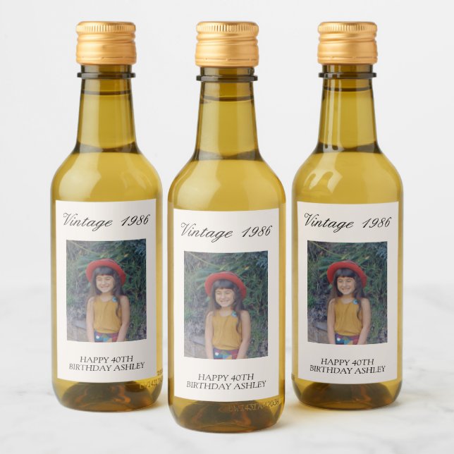 Vintage Photo Birthday Party Favor Fun Retro (Garrafas)