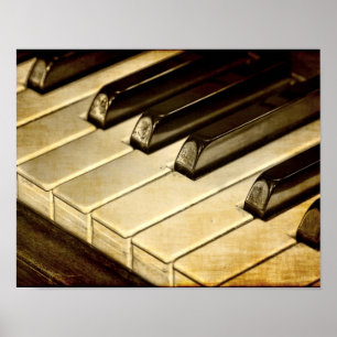 Vintage Piano Keys Poster