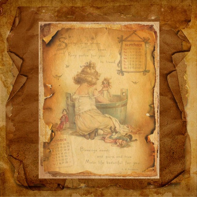 Vintage Picture Grungy Scrapbook Paper (Criador carregado)