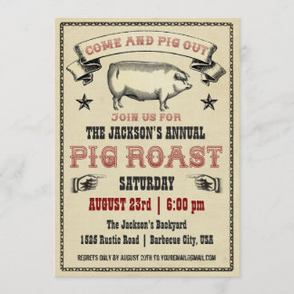 Vintage Pig Roast Convite II