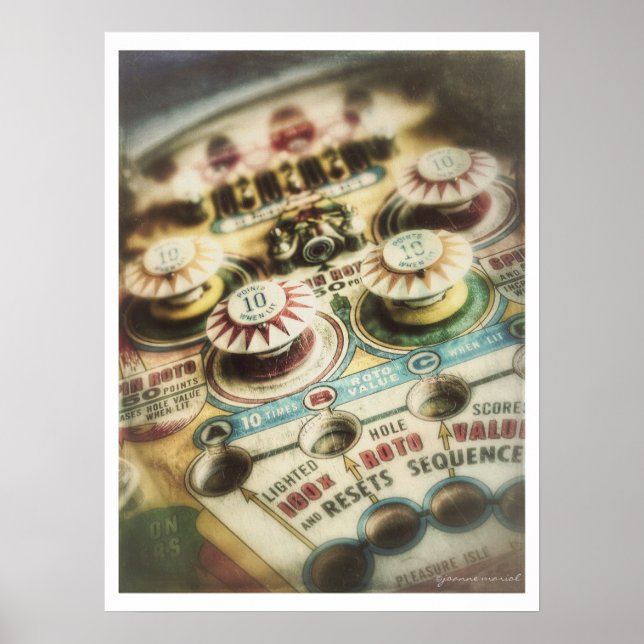 Vintage Pinball Machine Poster (Frente)