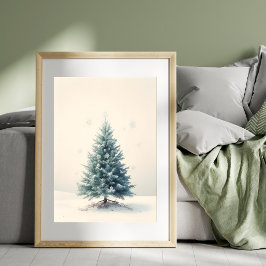Vintage Pine Christmas Tree Poster