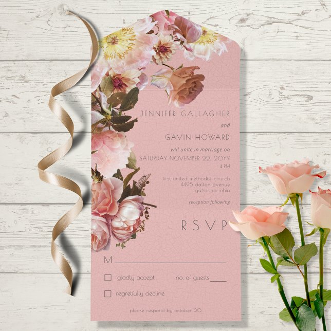 Vintage Pink Blush Rosas Sem Janto (Criador carregado)