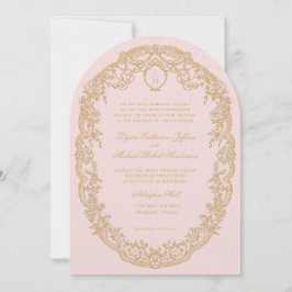 Vintage Pink Paris Monograma Convite