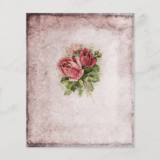 Vintage Pink Rose Old Paraminergergaminho