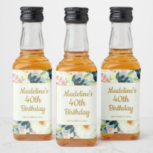 Vintage Pink Teal Floral 40th ou Qualquer Aniversá