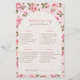 Vintage Pink What On Your Phone Chá de panela Game