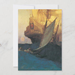 Vintage Pirate, Ataque em um Galeão por Howard Pyl