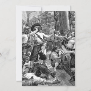 Vintage Pirates em Navio, Convite à Festa de casam