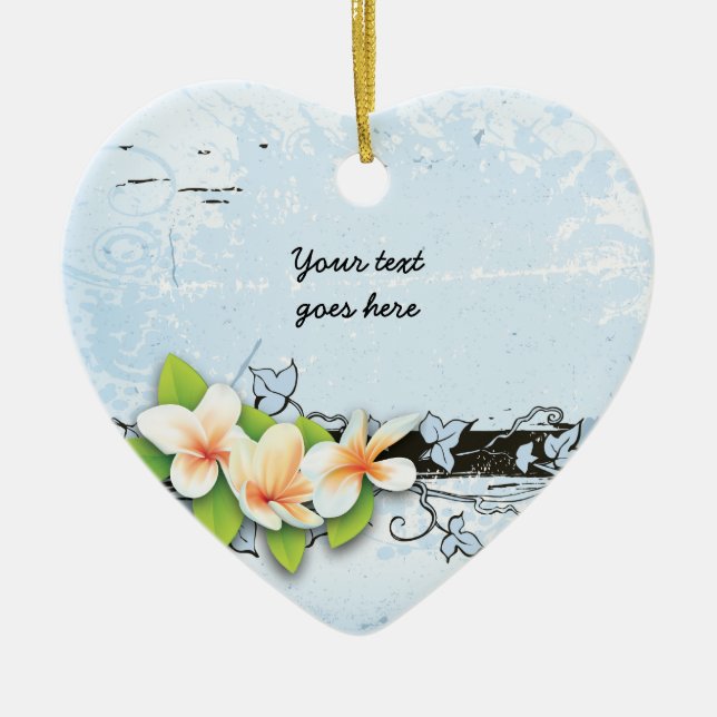 Vintage plumeria e ornamento azul-marinheiro (Frente)