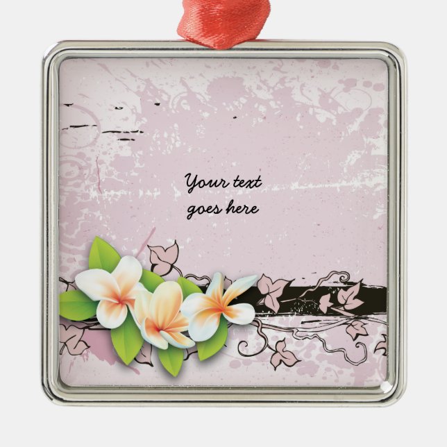 Vintage plumeria e ornamento do marinheiro rosa (Frente)