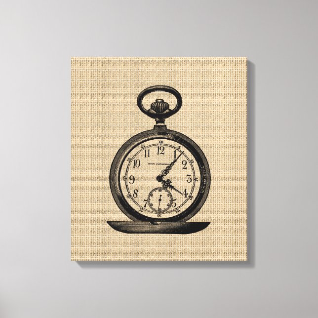 Vintage Pocket Watch na Canvas (Frente)