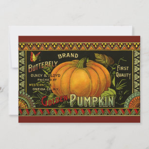 Vintage pode rotular arte, borboletas de abóbora v