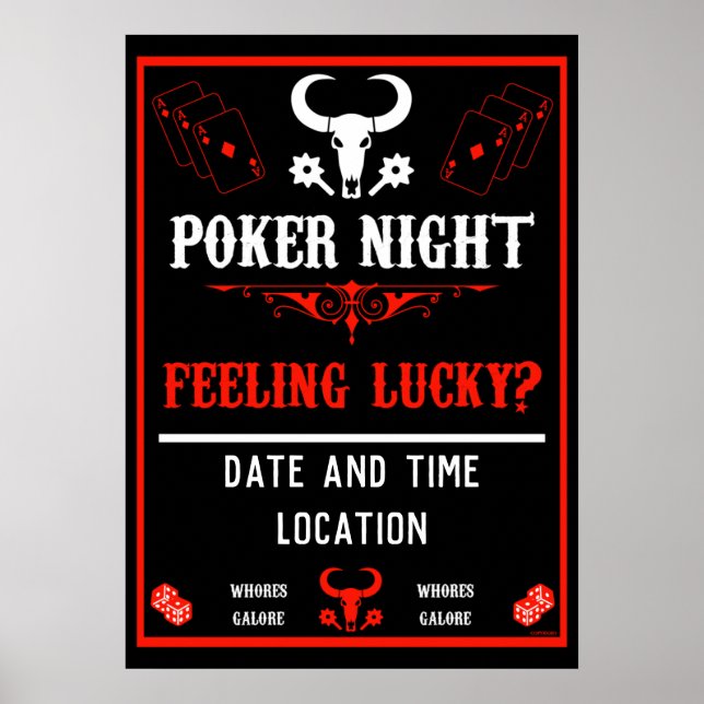 Vintage Poker Night Poster (Frente)