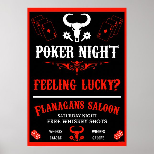 Vintage Poker Night Poster (Frente)