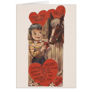 Vintage Pony / Cartão de Dia de os namorados Caval