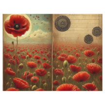 Vintage Poppy Scrapbook Paper - Floral do Chique