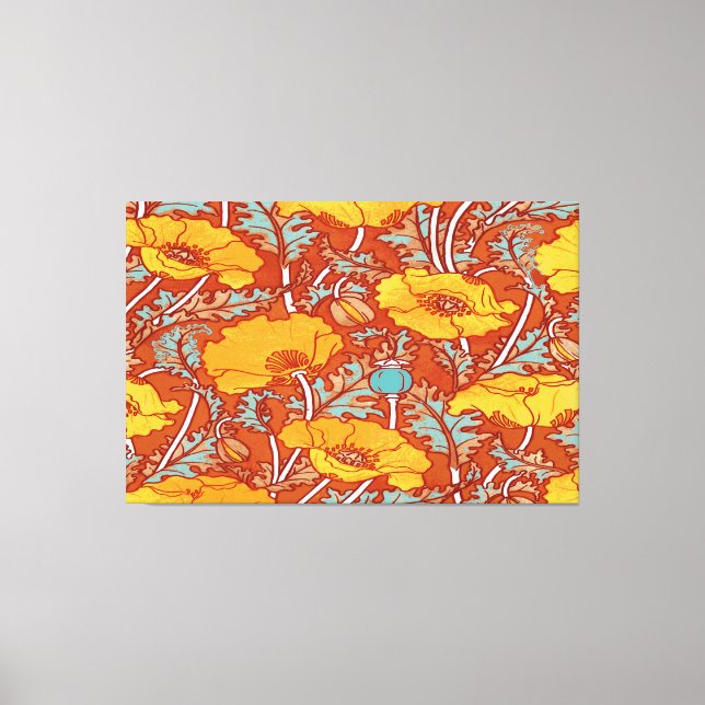 Vintage Poppy ~ Stretch Canvas Print (Frente)